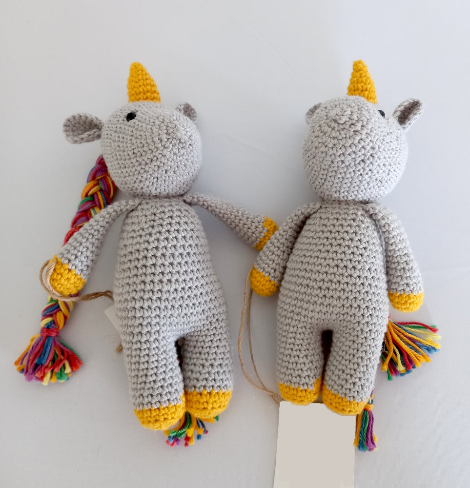 Crocheted Cuddle Me Unicorn - offwhite