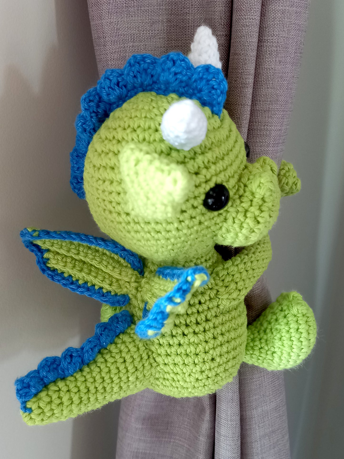 Crocheted Dragon Tie Back