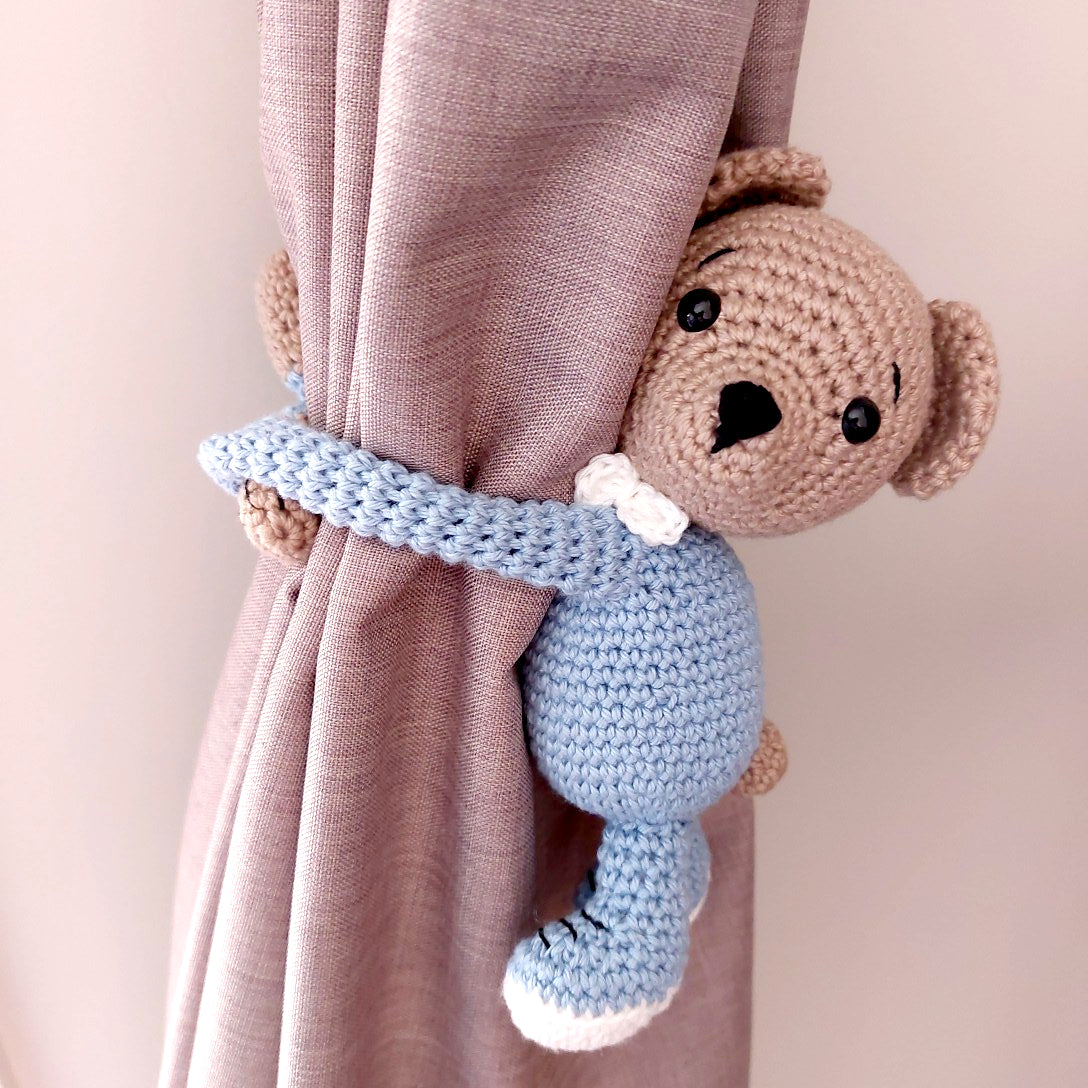 Crocheted Teddybear Tie Backs