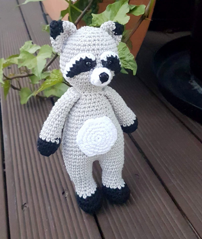 Crocheted Cuddle Me Raccoon