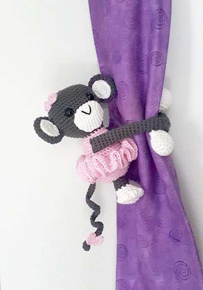 Crocheted Monkey Tie Back