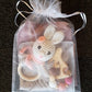 bunny deluxe gift set with bunny ring rattle, bunny teether and dribble cloth