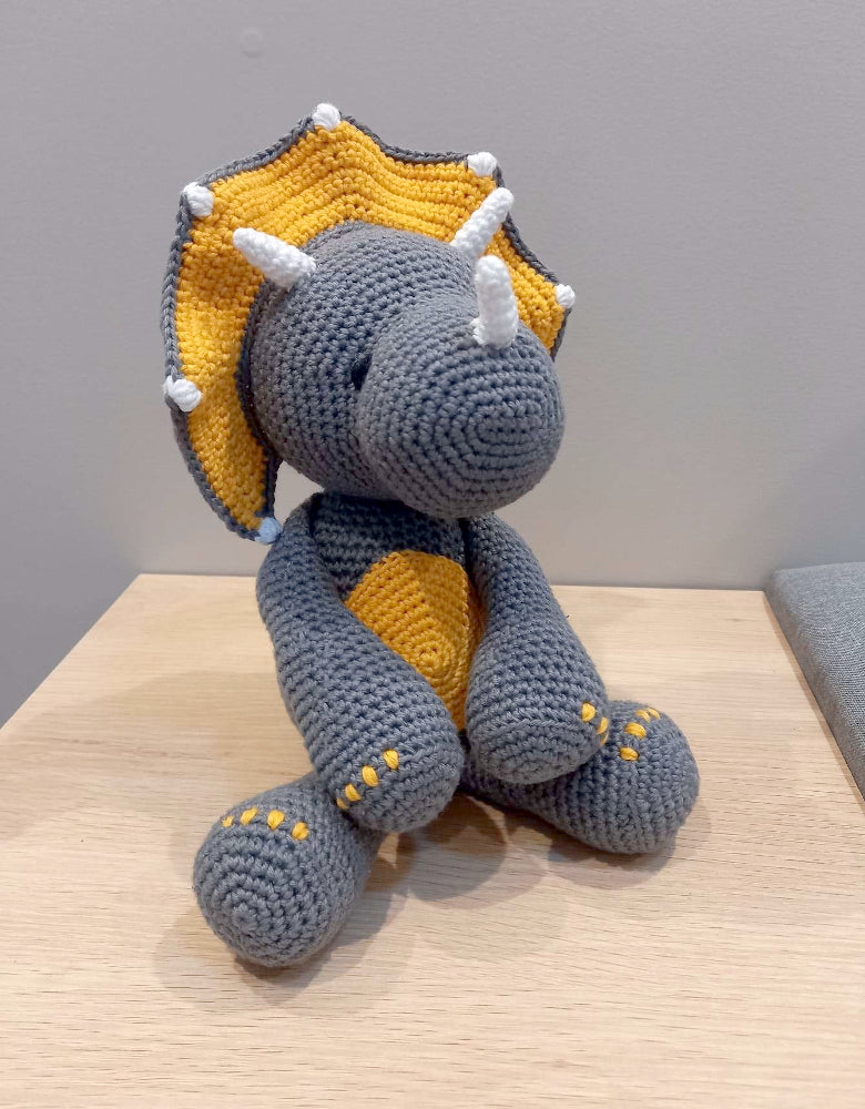 Crocheted Triceratops