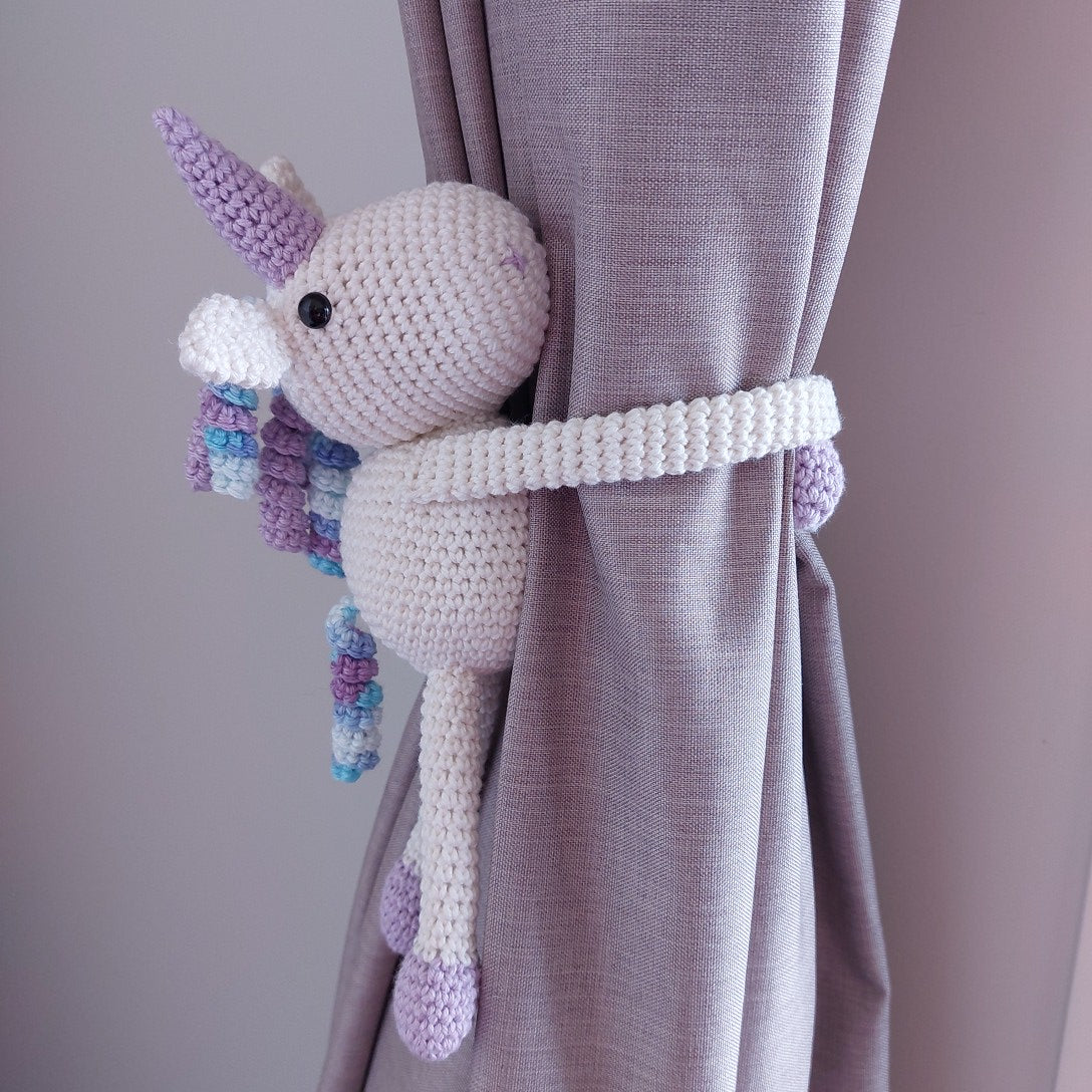Crocheted Unicorn Tie Back